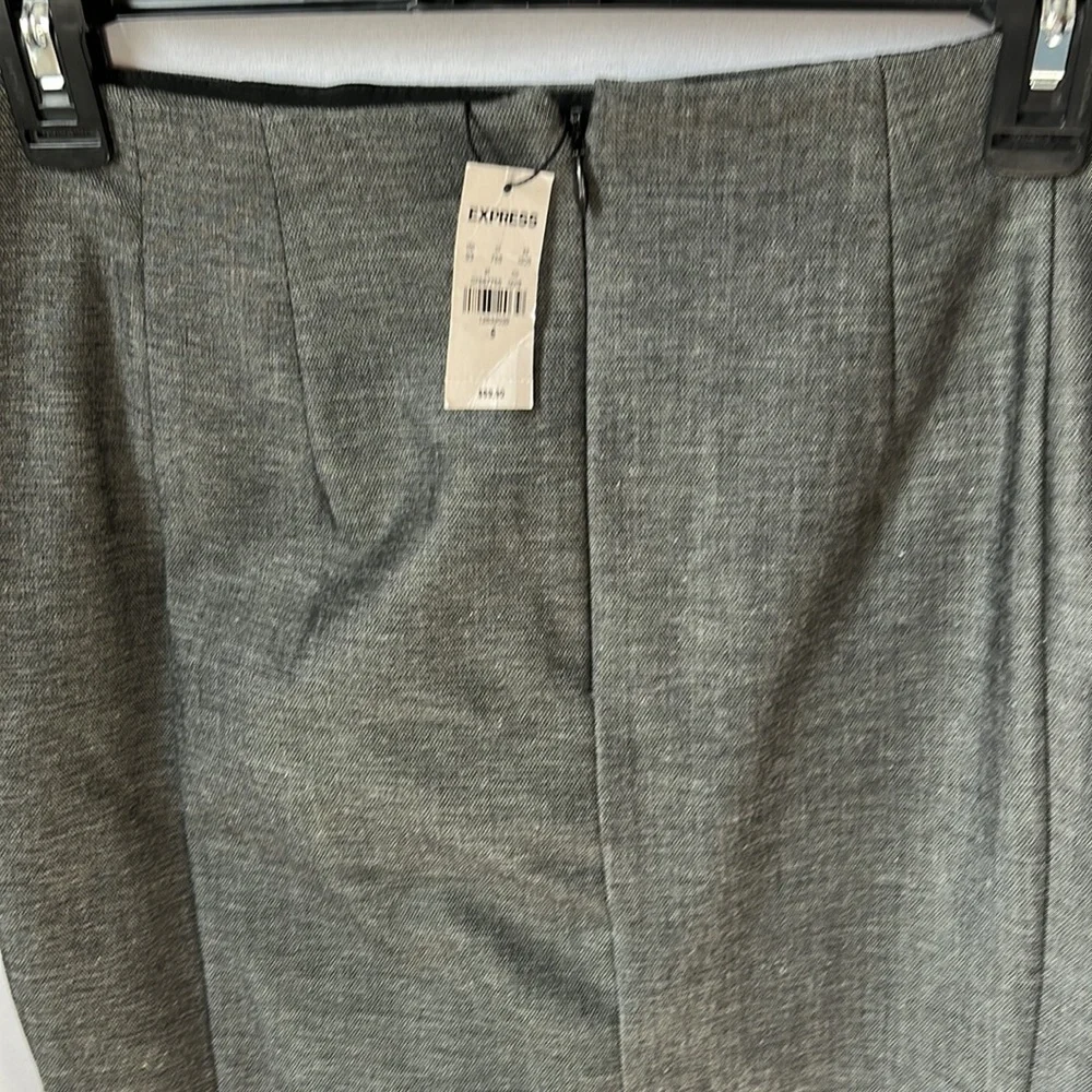 Express Gray Pencil Skirt Career Office Lined Knee Length Size 6